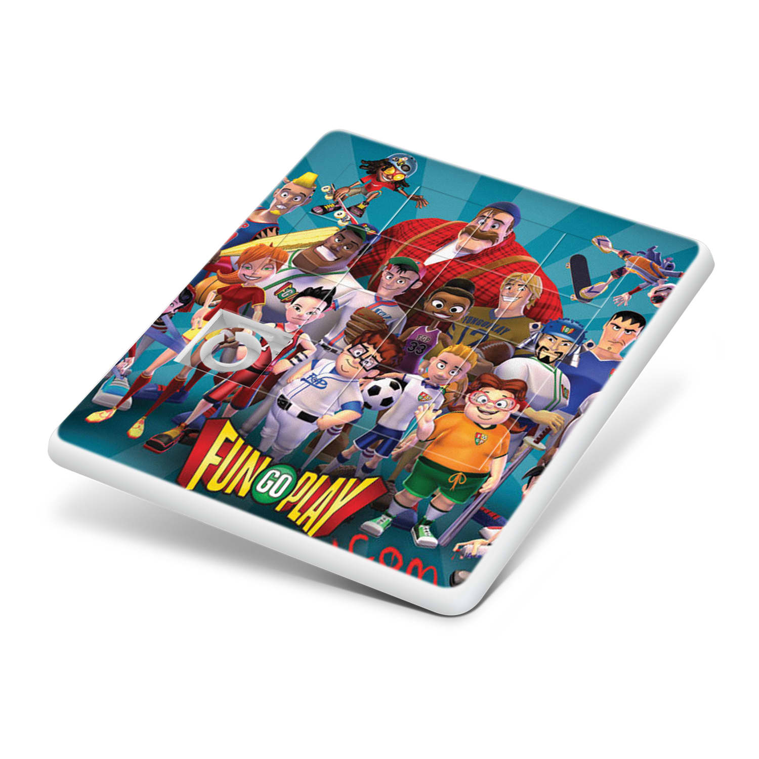 A puzzle featuring a vibrant illustration of various characters in an action-packed scene, with bright colours and playful design. Puzzle - Image 1