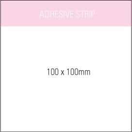 A white adhesive strip with dimensions of 100 x 100mm, featuring a simple design and branding at the top. Stuk Note Pad 100x100White 2 Col 50 Leaf - Image 1