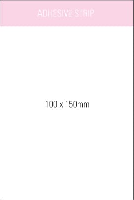 A white notepad with adhesive strip, measuring 100 x 150mm, featuring a logo at the top. Stuk Note Pad 100x150 White 3 col 40 Leaf - Image 1
