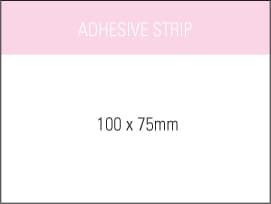 A notepad measuring 100 x 75 mm with a white background and pink header, featuring an adhesive strip. Stuk Note Pad 100x 75 White 2col 100 Leaf - Image 1