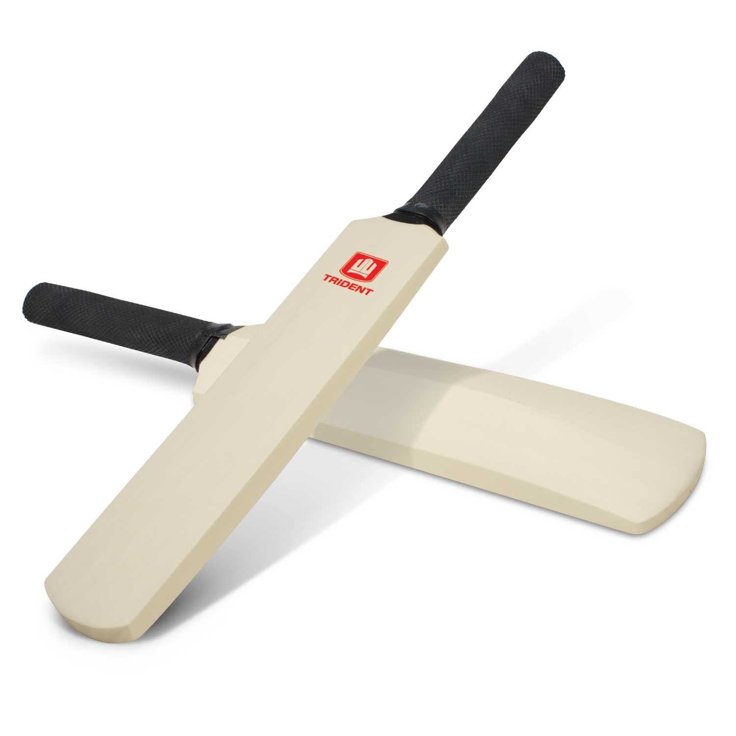 A mini cricket bat with a sleek design and black rubber grips, featuring the brand logo prominently displayed. Mini Cricket Bat - Image 1
