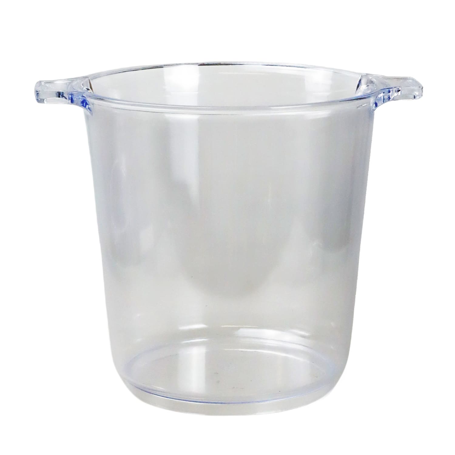 A clear plastic ice bucket with sturdy handles, featuring a smooth, translucent design. Alpine Ice Bucket - Image 1