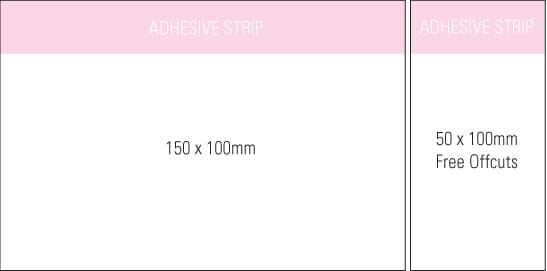 A notepad featuring an adhesive strip, measuring 150 x 100 mm, in white with a pink header. Includes free offsets. Stuk Note Pad 150x100 White 1col 40 Leaf - Image 1