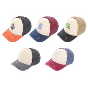 5 Panel Distressed Cotton Baseball Cap