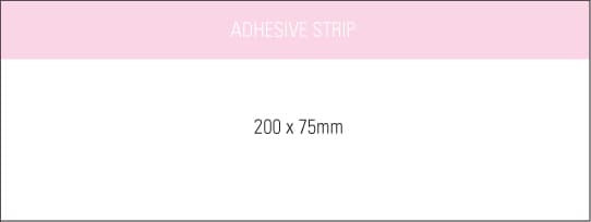 A notepad measuring 200x75mm with an adhesive strip, featuring a clean white design and a pink header. Stuk note pad 200x75 Recycled White 3col 25 leaf - Image 1
