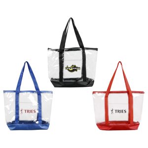Large Clear Zippered Tote Bag