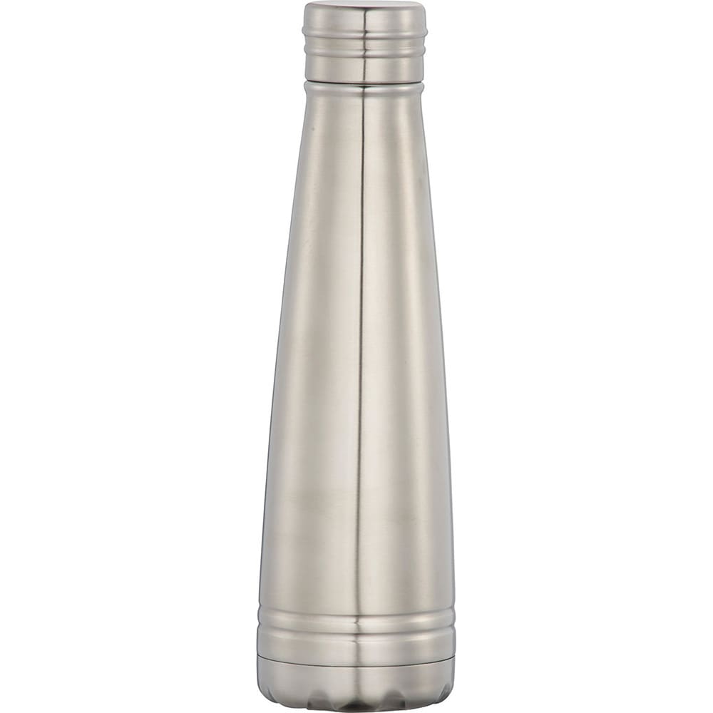 A drink bottle featuring a sleek stainless steel design with a vacuum insulated body. It has a branded logo. Duke Copper Vacuum Insulated 470ml - Image 1