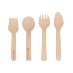Pack of 100 Per Pack Disposable Birch Spoons/Forks (Small)