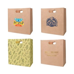 Die Cut Brown Kraft Paper Bag (280 x 280 x 150mm)