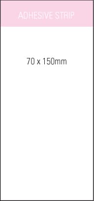 A notepad in white, measuring 70x150mm, featuring an adhesive strip. Includes a logo. Stuk Note Pad 70x150 White 2col 50 Leaf - Image 1