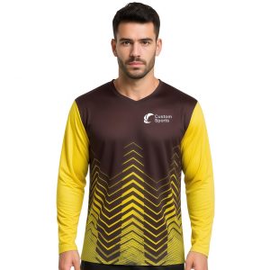 Unisex Adults 100% Polyester Micro Mesh Sublimated V-Neck Long Sleeves Shirt