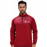 Polyester Spandex Sublimated Stand-Up Collar 1/4 Zip Splicing Raglan Jacket