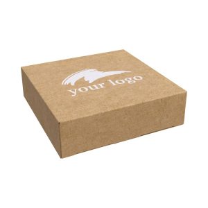 Recycled Kraft Tuck Box with Logo (85 x 75 x 25 mm)