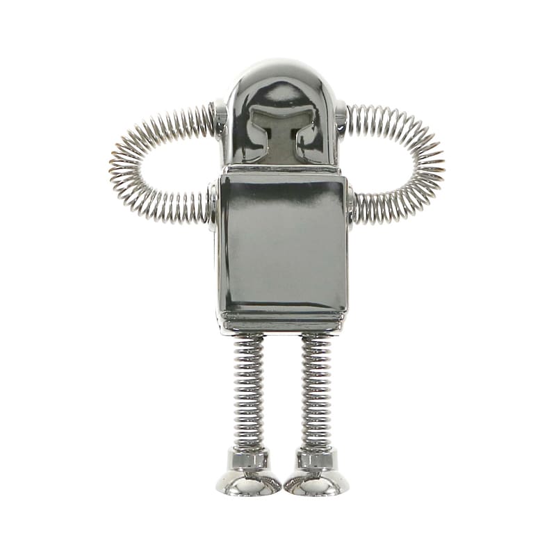 A metallic robot-shaped flash drive with a glossy finish and coiled metal arms and legs. Robot Flash Drive - Image 1