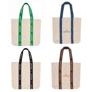 Custom Woven Handle Tote Bag