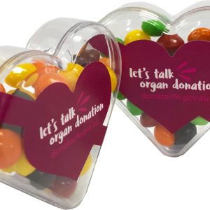 Acrylic Heart with Skittles 50g