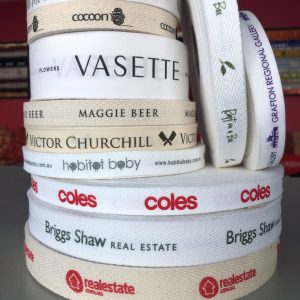 Custom Printed Flat and Herringbone Cotton Ribbon 10mm
