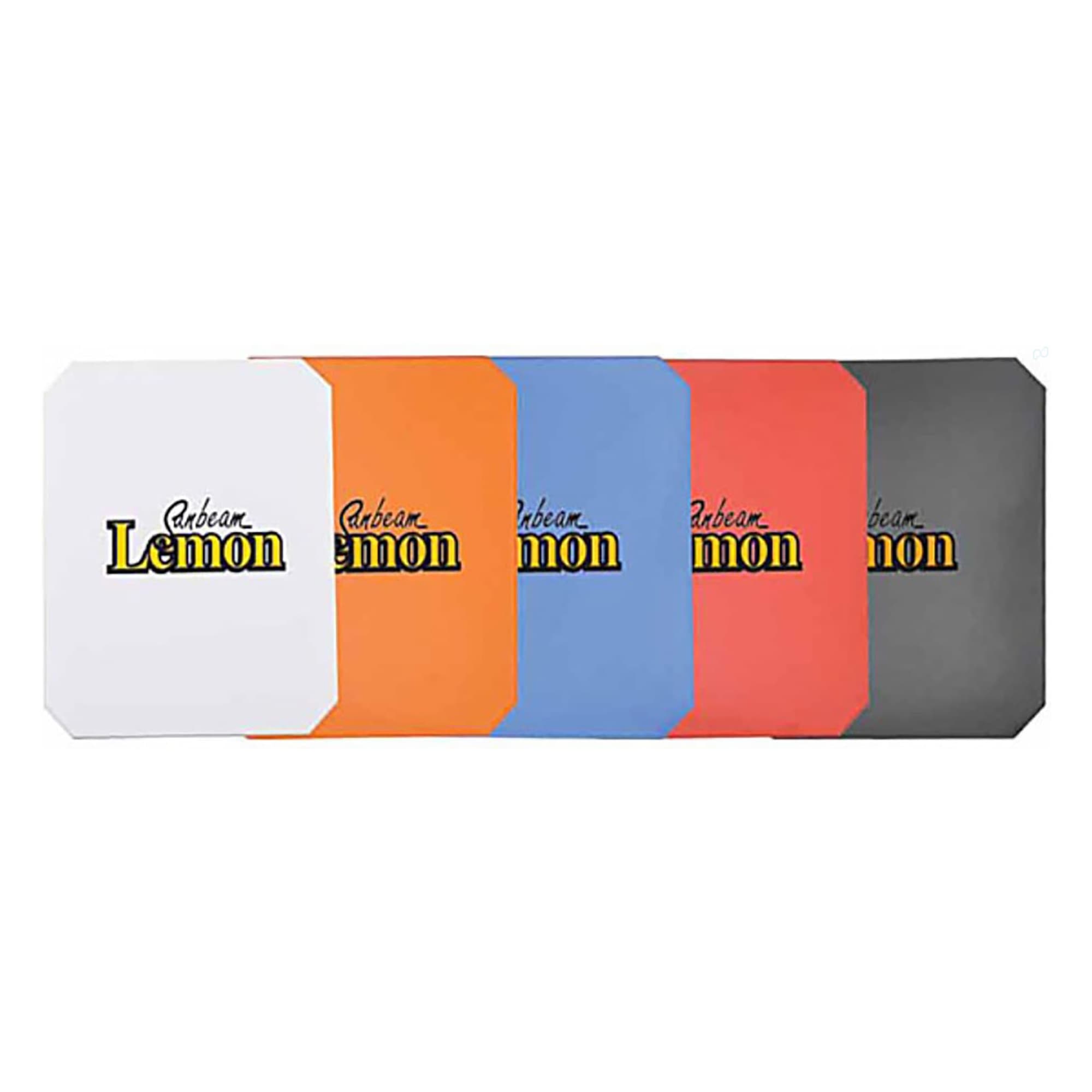 A set of five ice scrapers in white, orange, blue, red, and black, featuring a logo on each scraper. Ice Scrapper - Image 1