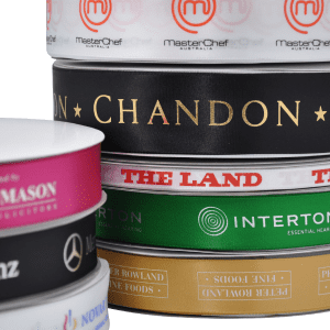 Custom Printed Double Sided Woven Edged Satin Ribbon 10mm