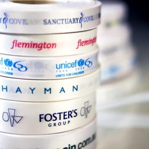Custom Full/Exact Colour Print on White Ribbon 15mm