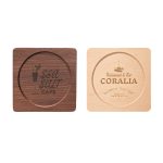 Square with Circular Center Wooden Coaster