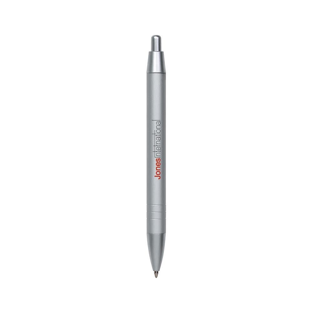 A silver metal pen with a sleek design and a visible logo. Widebody Metal Pen - Image 1