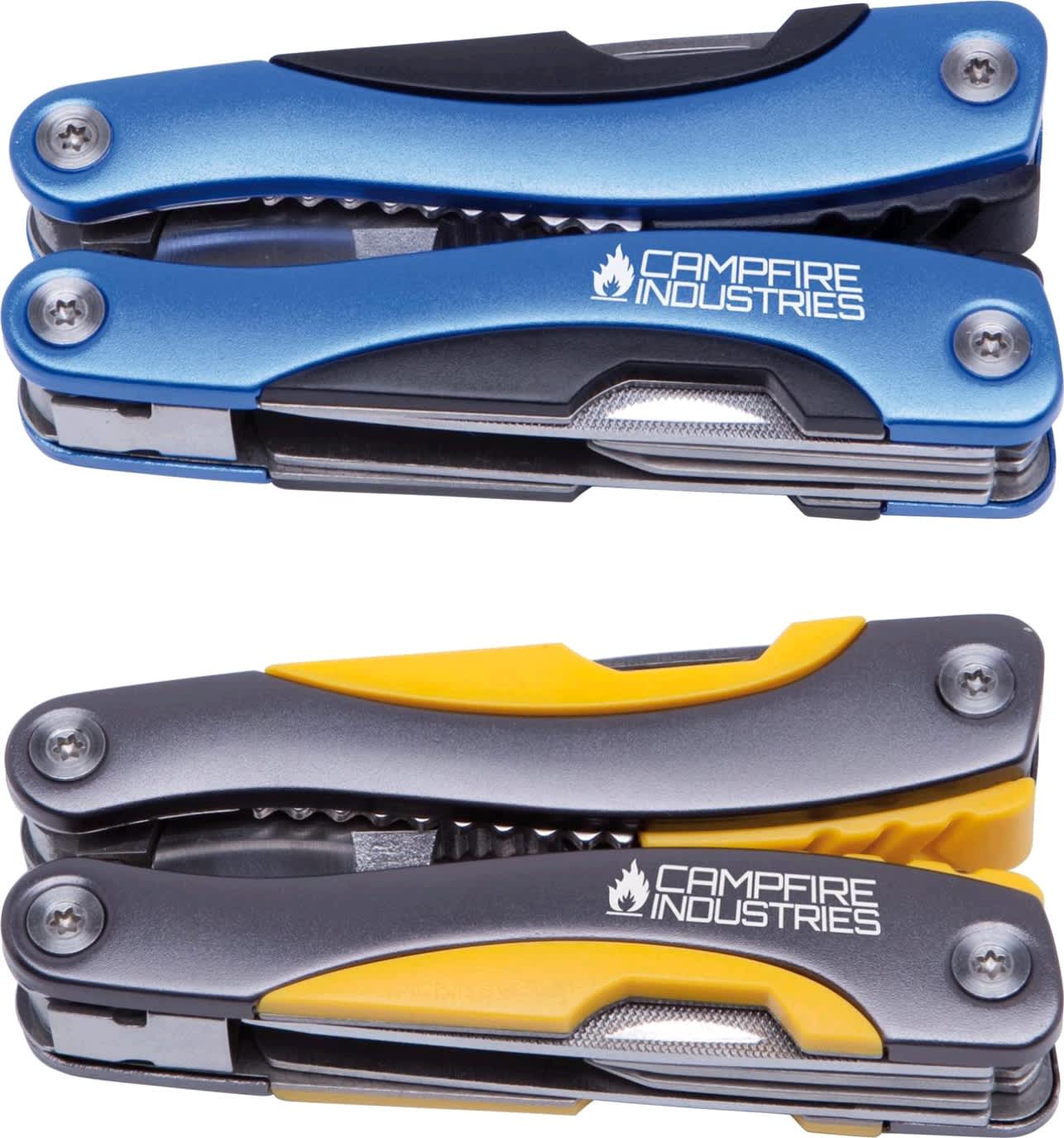 A multi-tool with blue and grey colour options, featuring various tools and a branding logo. Hercules Multi Tool - Image 1