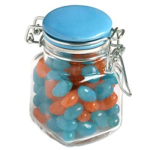 Glass Clip Lock Jar with Mini Jelly Beans 80g
