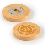 Discus Bamboo Bottle Opener Coaster