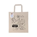 Colouring Short Handle Calico Bag & Crayons