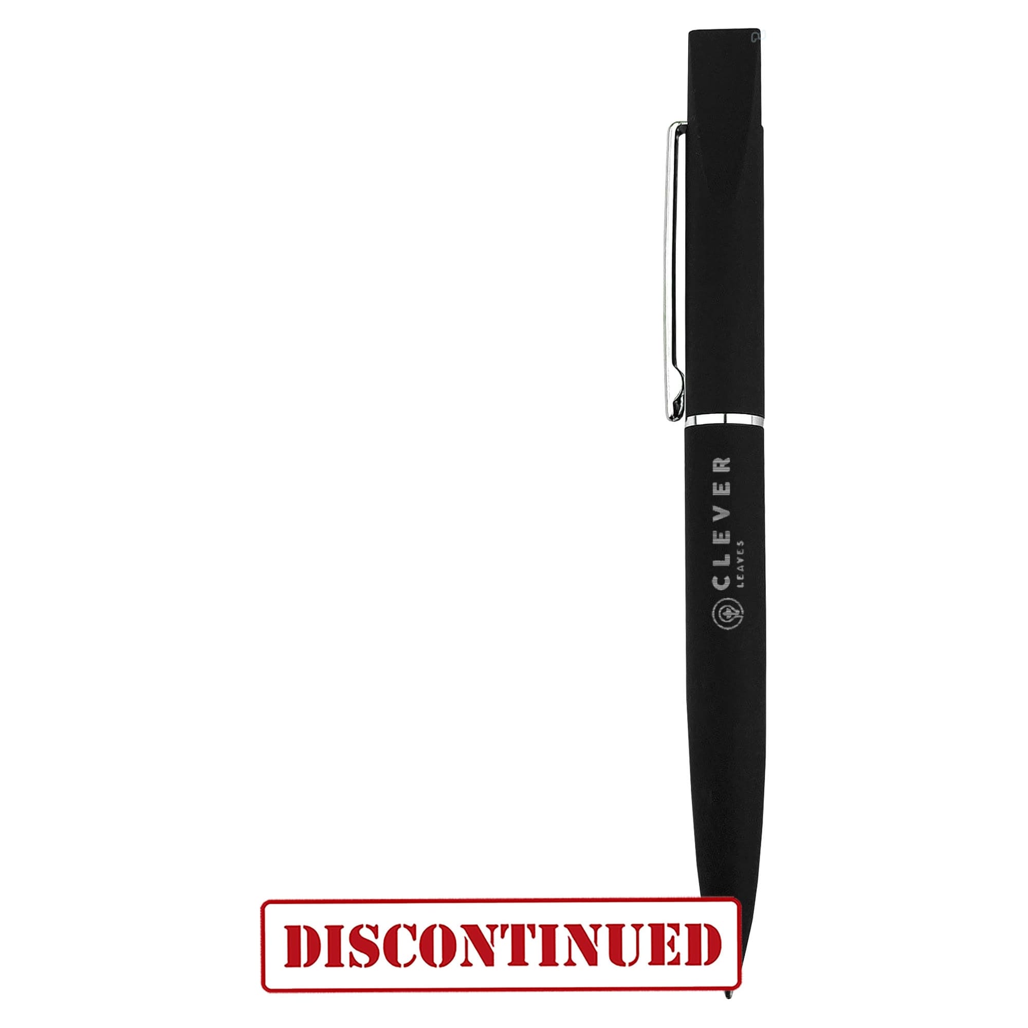 A black metal pen with a sleek design and a clip, featuring a logo on the barrel. Axel - Image 1