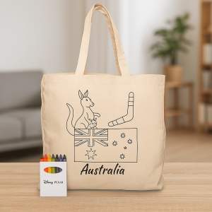 Squiggle Calico bag + Crayon set