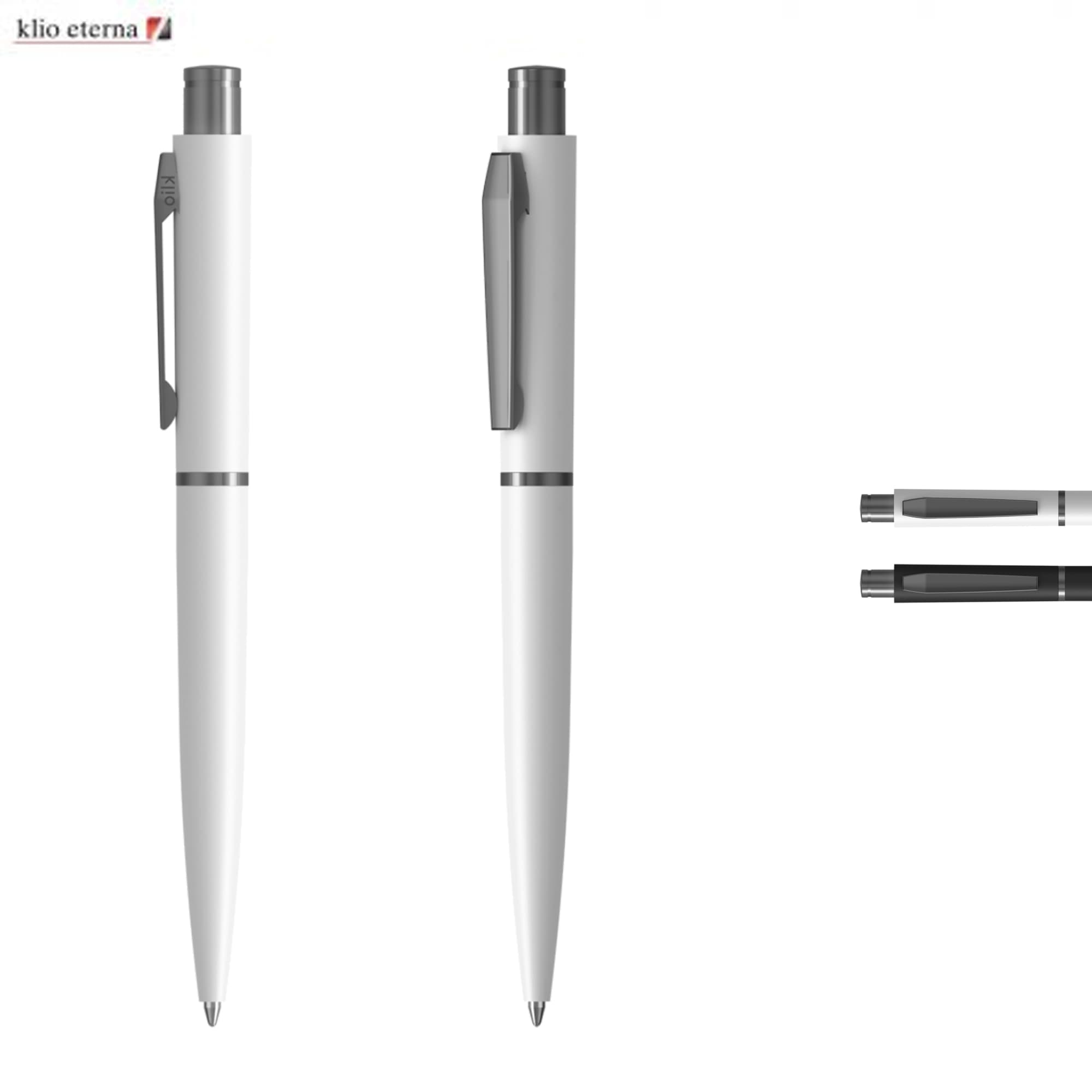 A metal pen in white with a silver clip, featuring a branded logo. Snooker - Image 1