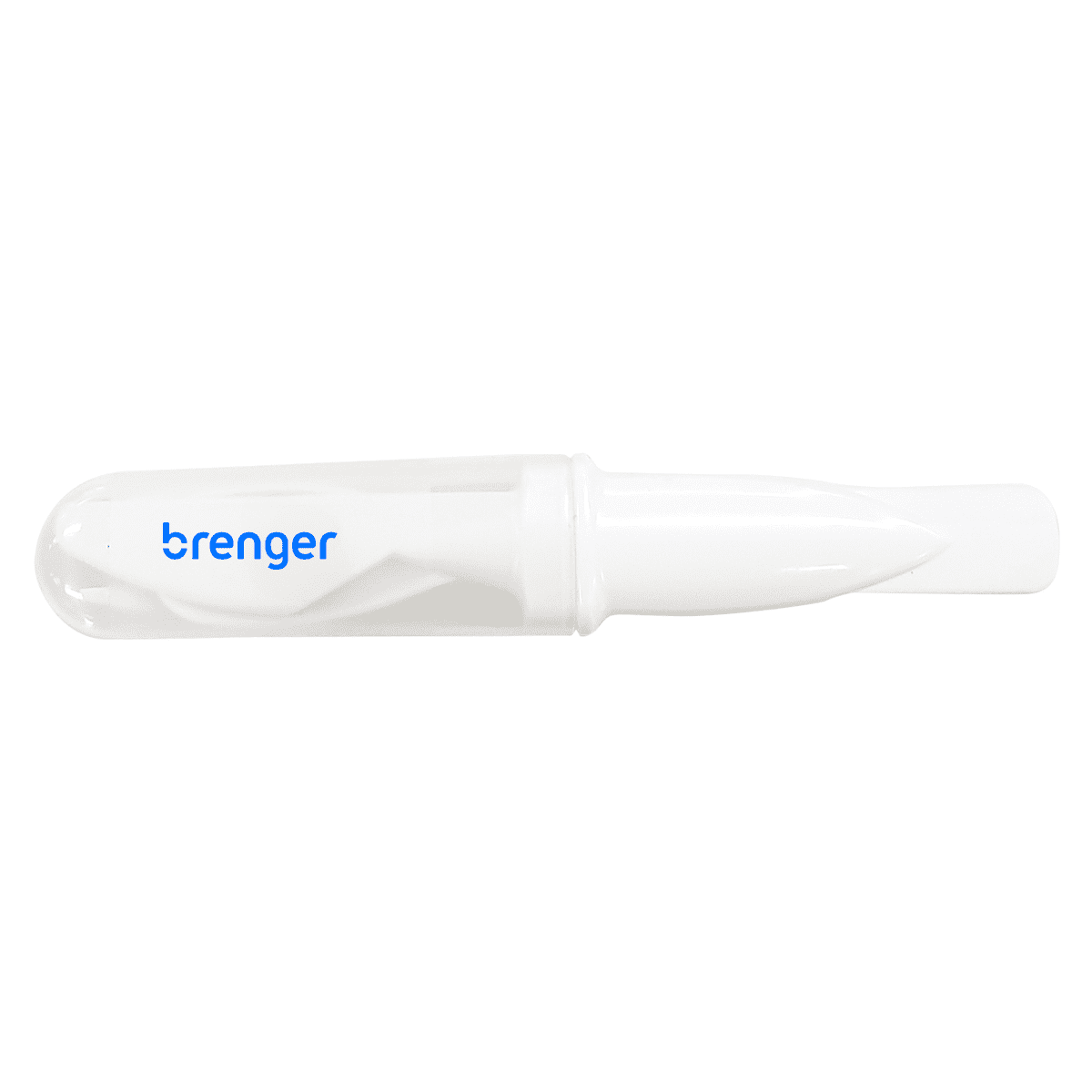 A white promotional product with a transparent cap and a logo. The item appears to be a tool for slicing or spreading. Slice Set - Image 1