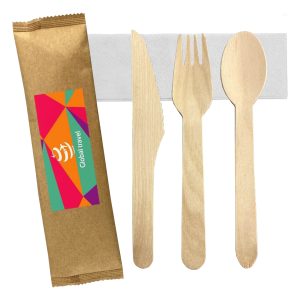 4pcs Wooden Cutlery Set