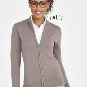 Cardigan zippered women's , cotton acrylic mix GORDON
