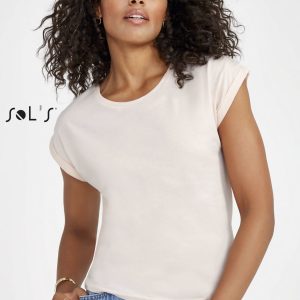 T shirt Womens Round neck seamless arm holes 100% semi combed ring spun cotton MELBA