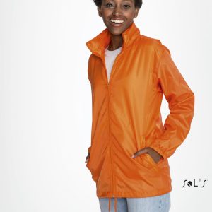 Rain coat UNISEX water repellant hidden hood SHIFT