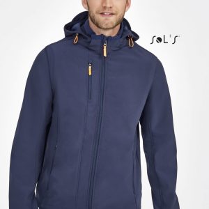Jacket UNISEX softs shell removeable hood and sleeves TRANSFORMER