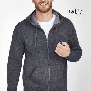 Hoodie UNISEX 50% cotton 50% polyester zippered STONE