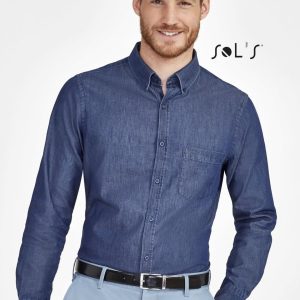 Shirt - Mens Long sleeve DENIM SHIRT barry