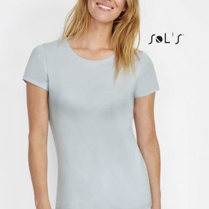 T shirt women's round neck Jersey 100% semi combed ring spun cotton MARTIN