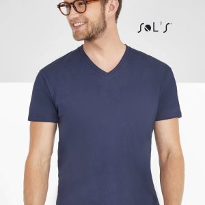 T-shirt V neck Men's Jersey 190g 100% semi combed ring spun cotton IMPERIAL