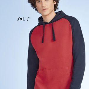 Hoodie two tone UNISEX raglan sleeves 80% ring spun cotton 20% polyester SEATTLE