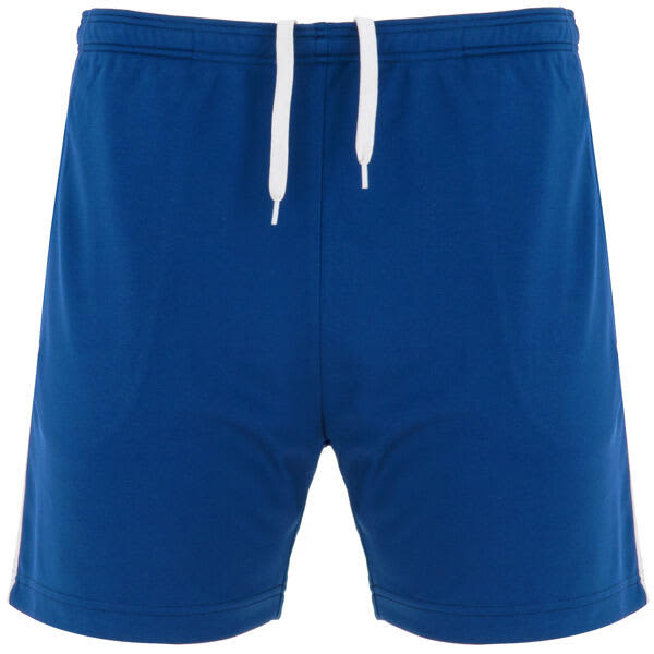 Blue sports shorts featuring a drawstring waistband and a logo on the side. Lazio Shorts (Youth) - Image 1