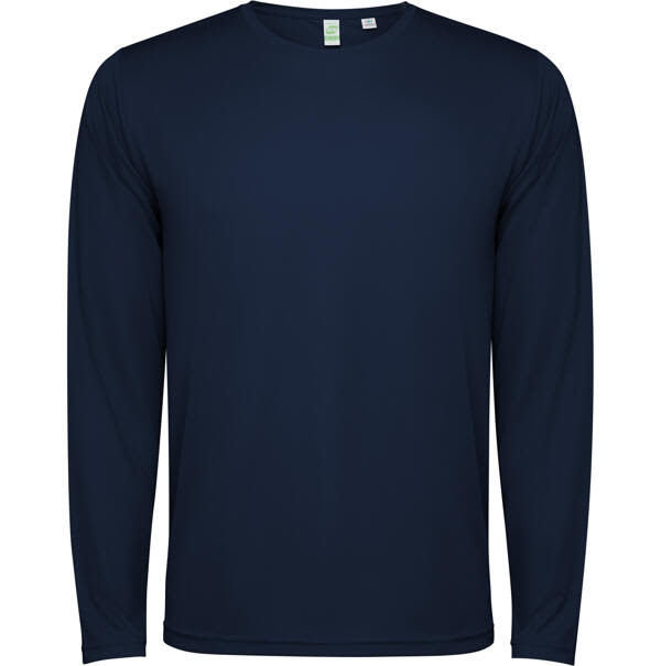 A navy long-sleeved T-shirt with a crew neck and a logo on the label. Estoril Long Sleeved T-Shirt - Image 1