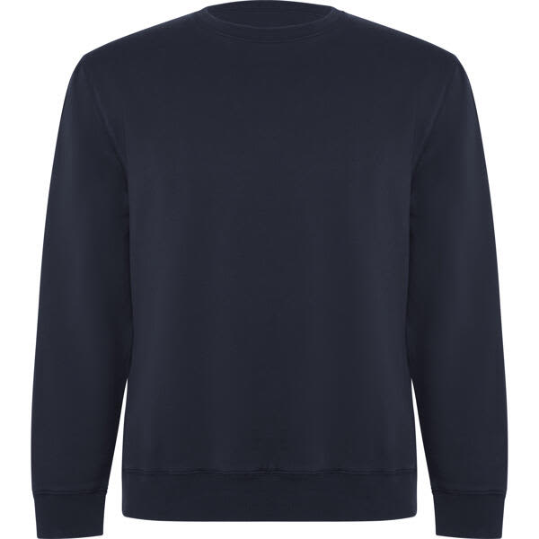 A navy Batian sweatshirt with a classic crew neck design and long sleeves, featuring a branding logo. Batian Sweatshirt - Image 1