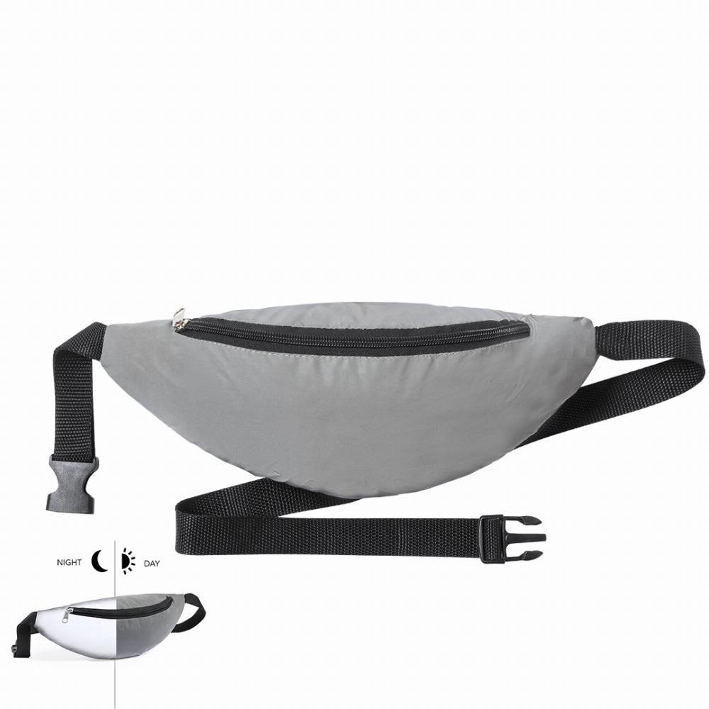 A grey waist bag featuring a zippered compartment and an adjustable strap for secure fitting. Flaser - Image 1