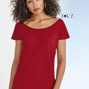 T shirt Women's low neck line kimino sleeves silky touch MARYLIN