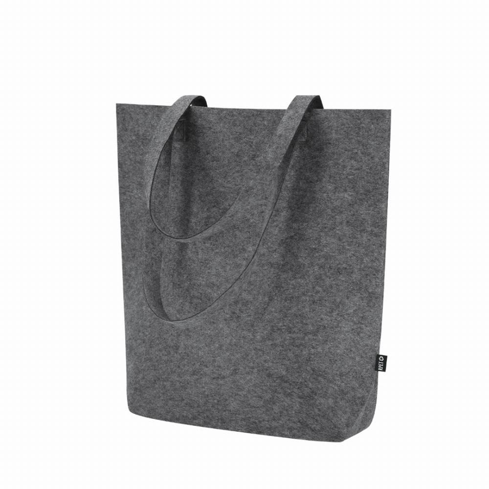 A grey felt tote bag with two shoulder straps and a simple design. It features a small logo on one side. Biggy - Image 1